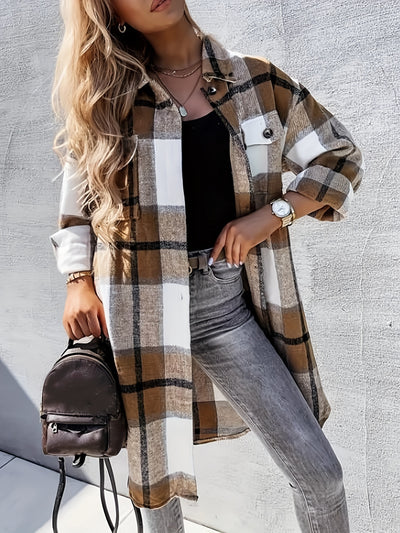 Charlotte Plaid Print langen Jacke