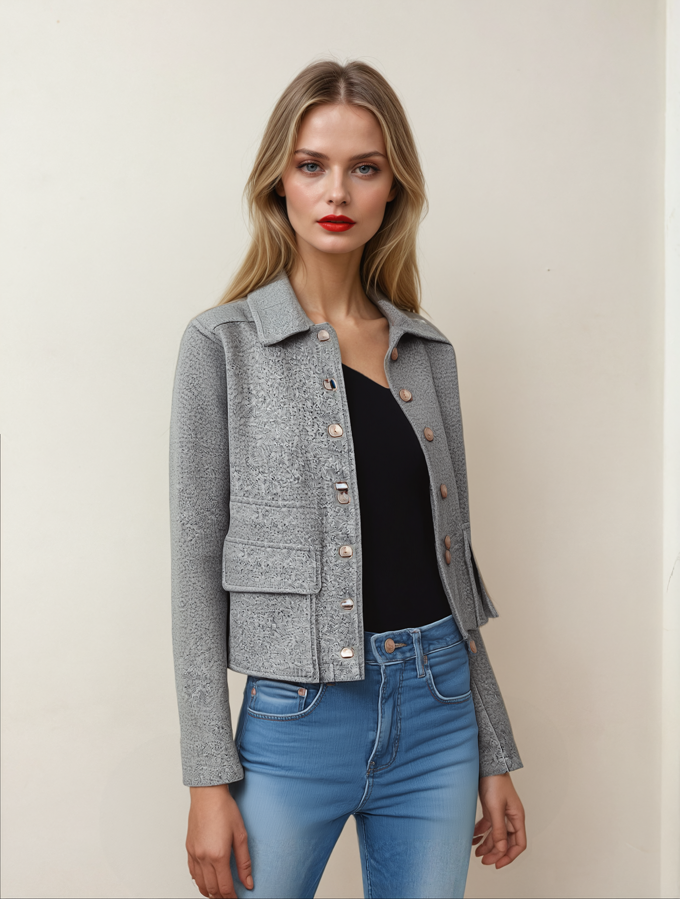 Maria - Damen Cropped Tweed-Jacke