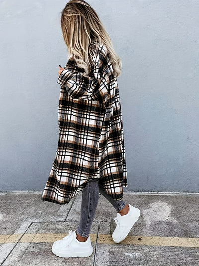 Charlotte Plaid Print langen Jacke