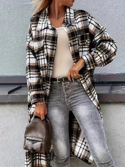 Charlotte Plaid Print langen Jacke