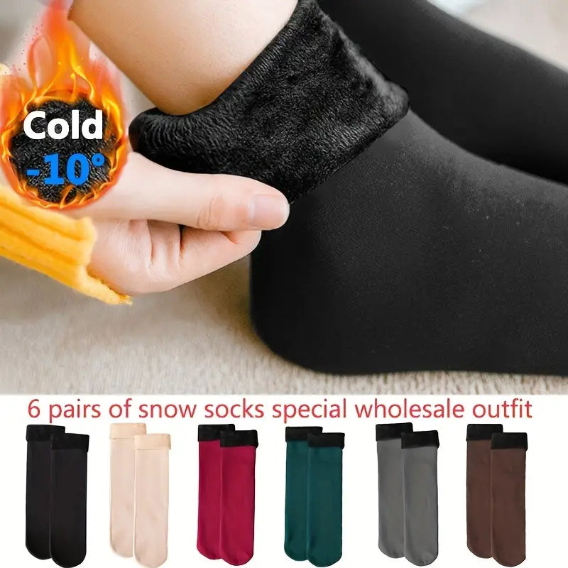 Paar 6 mit Fleece gefütterte Winter-Thermosocken