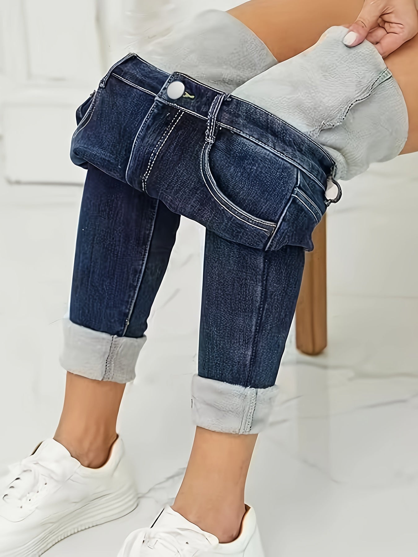 Taja Winterjeans mit hoher Taille