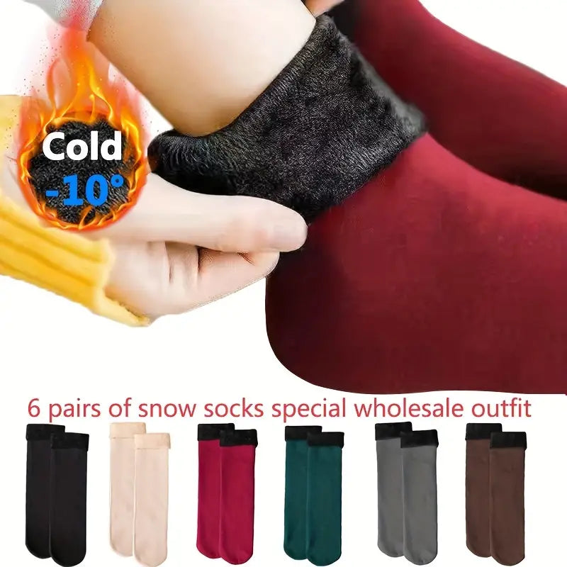 Paar 6 mit Fleece gefütterte Winter-Thermosocken