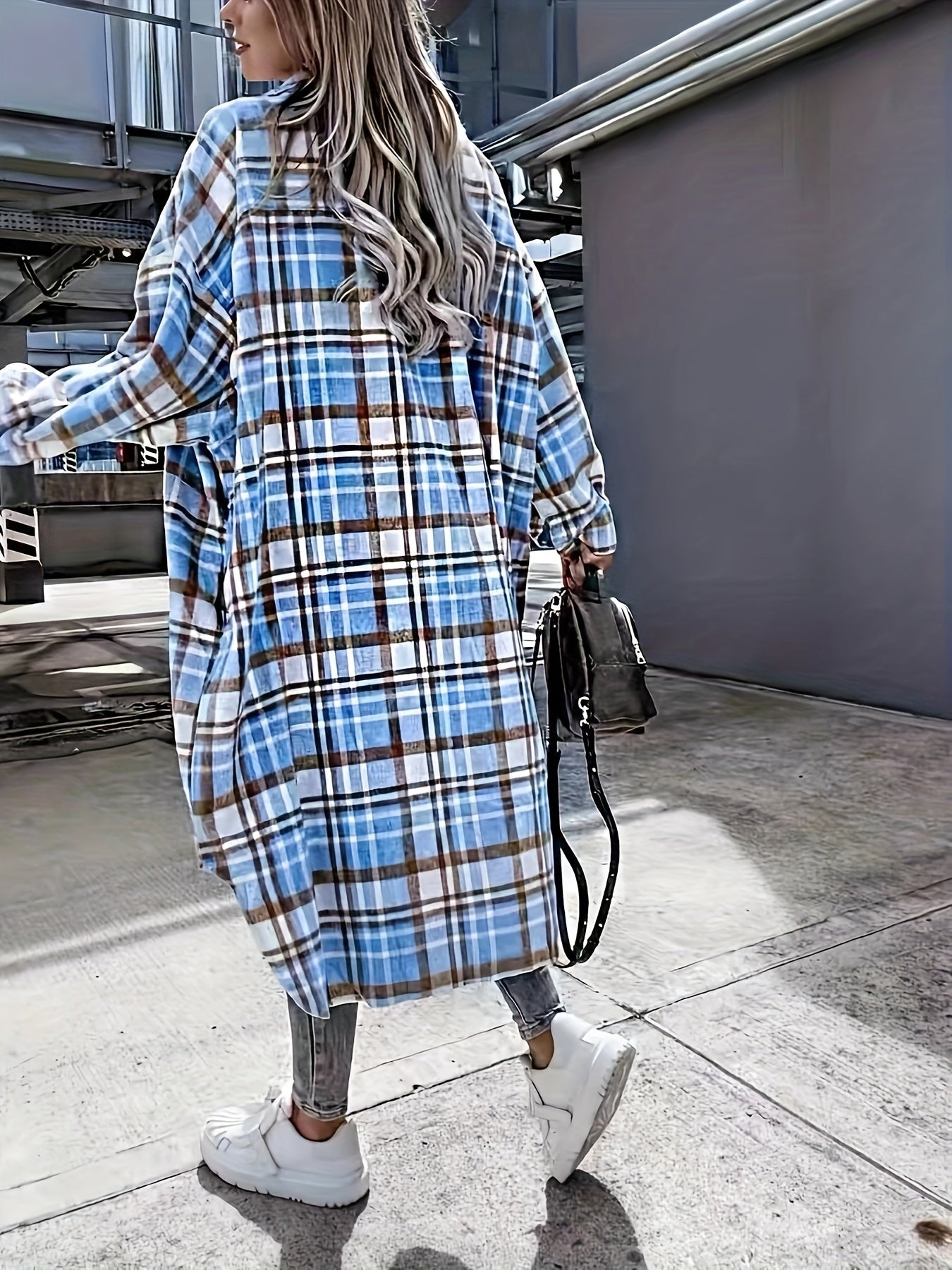 Charlotte Plaid Print langen Jacke