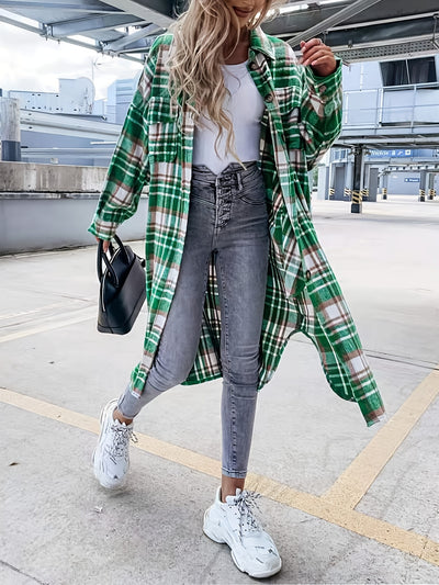 Charlotte Plaid Print langen Jacke