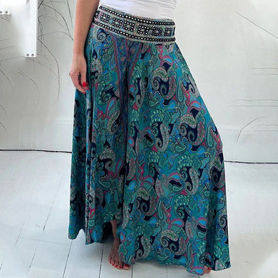 Ethnic Bedruckte Hose mit elastischer Taille Leichte Hose